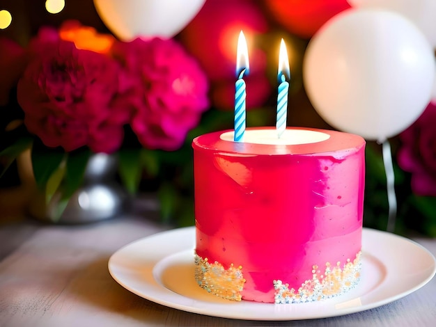 Photo or 3d render of a colorful cake with fruit toppings