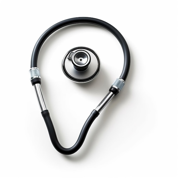 photo 3d render realistic medical stethoscope on color background White background HD Photo Isolated