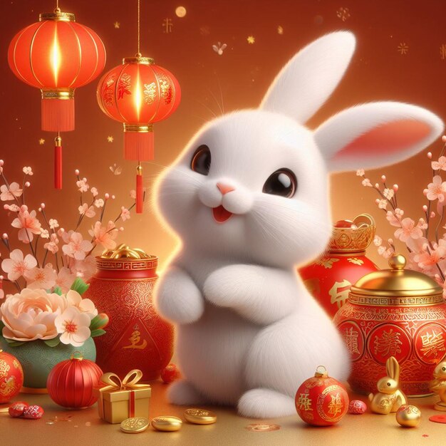 chinese new year rabbit wallpaper