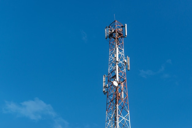 Photo of 5G antenna over blue clean sky