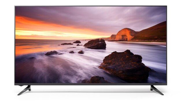 Photo a photo of a 65 inch led tv for home theater full length photo