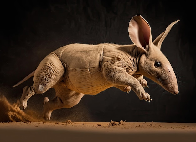 Photo of an aardvark in an action shot 4