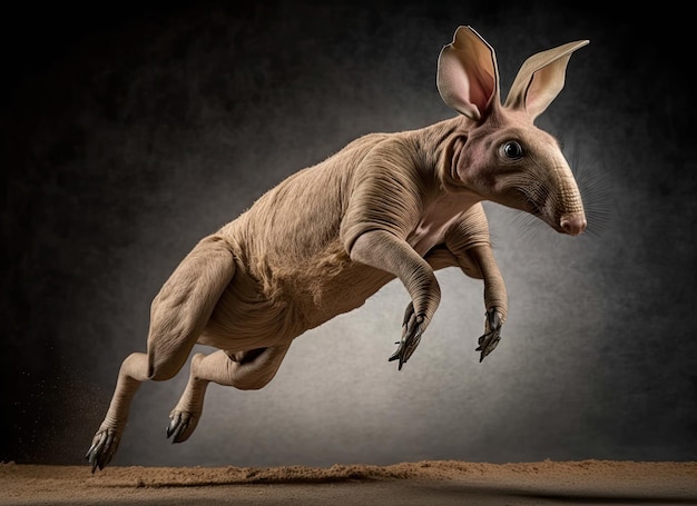 Photo of an aardvark in an action shot 5