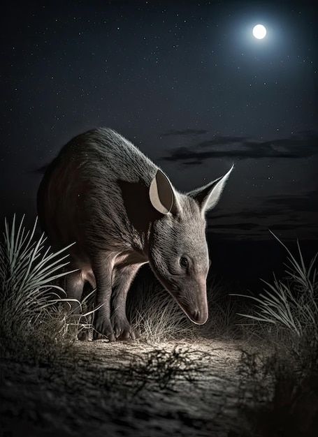 Photo of an aardvark foraging for food 6
