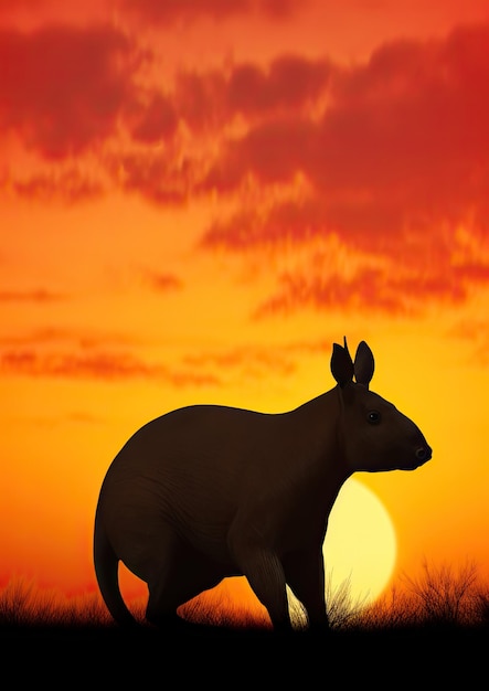 Photo of an aardvark with a stunning sunset 4