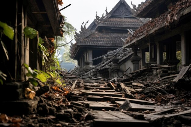 A photo of an abandoned house