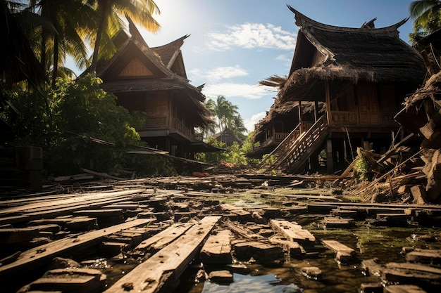 A photo of an abandoned house