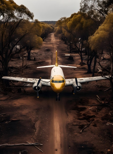Foto foto abbandonato vecchio aereo vecchio all'aria aperta ai generato