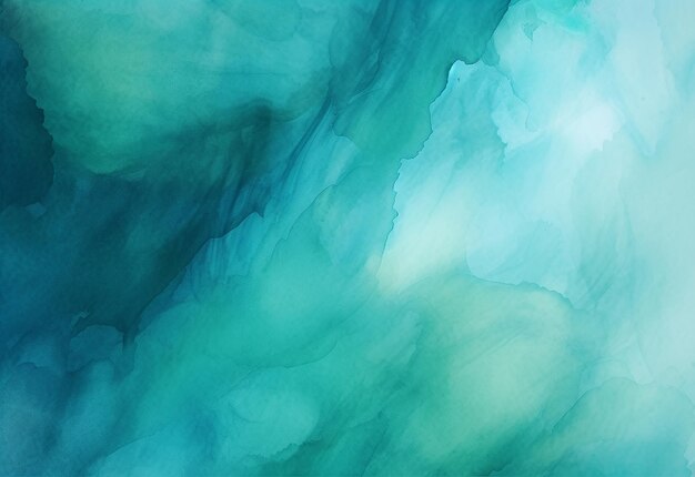 抽象的な青と緑のミックスで手で描かれた水彩の背景デザインの写真