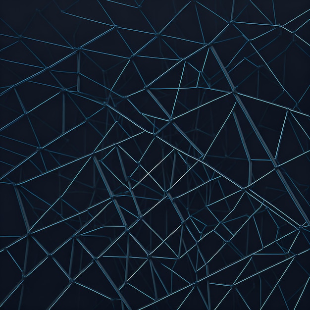 Photo photo of abstract blue lines on black background created by ai