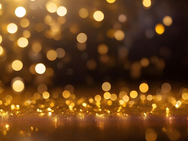 photo abstract Blurred Golden bokeh lights background