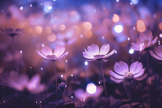 Photo photo of abstract bokeh lights with lilac shapes