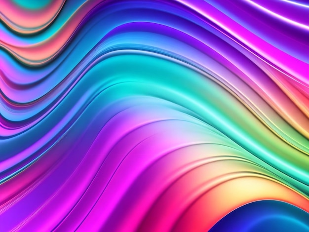 Photo abstract colorful holographic waves textured background Beautiful abstract gradient background