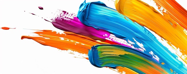 Photo of Abstract Colorful Paint Strokes