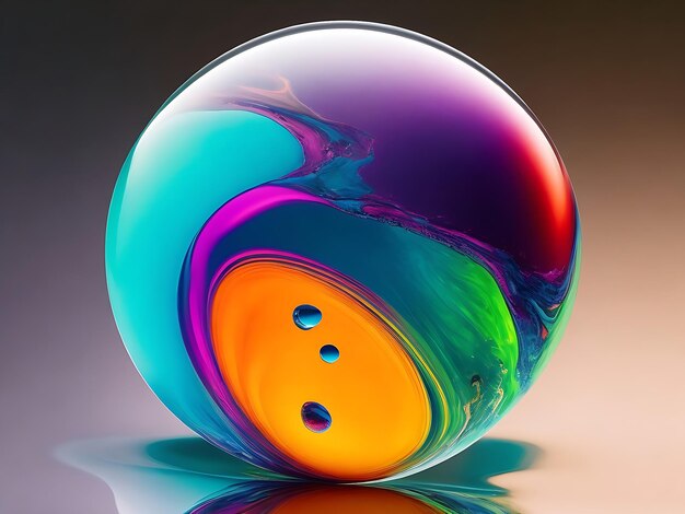 Photo an abstract colorful sphere digital illustration design concept