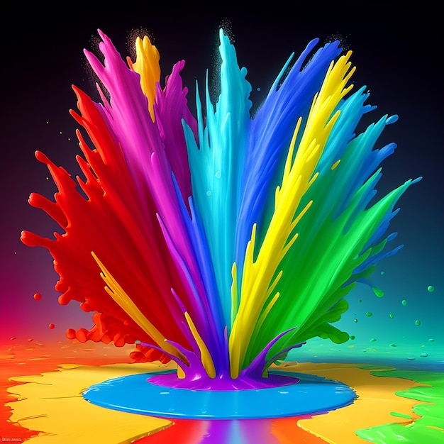 Photo abstract colorful splash 3d background design