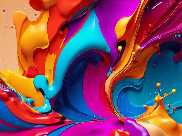 Photo abstract colorful splash 3d background generative ai background