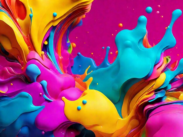 Photo abstract colorful splash 3d background generative ai background