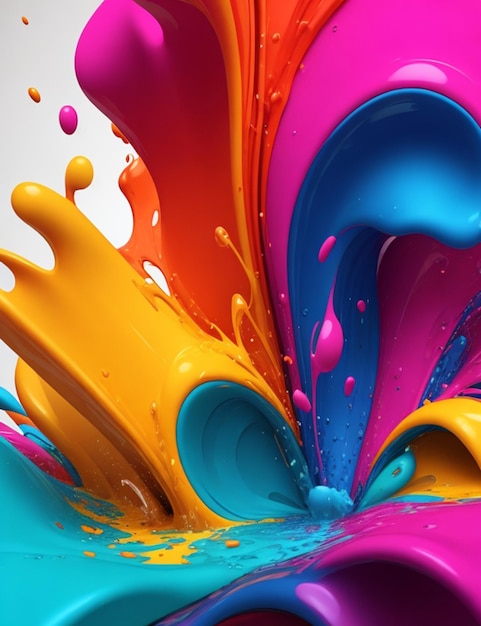 Photo abstract colorful splash 3d background generative ai background