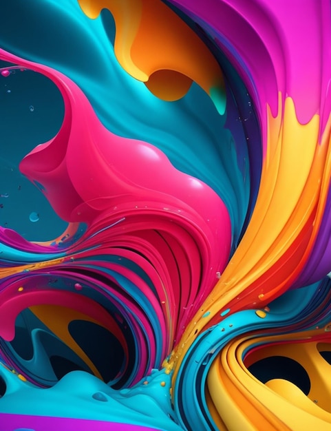 Photo abstract colorful splash 3d background generative ai background