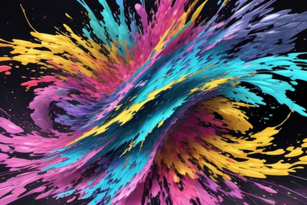 A photo of Abstract colorful splash 3d background