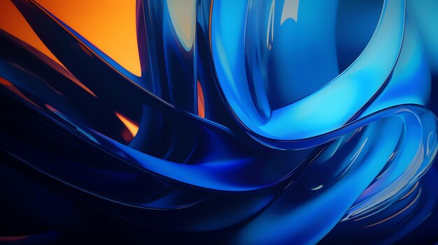 Photo abstract curved glass background 3d rendering