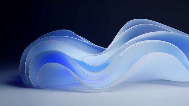 Photo abstract curved glass background 3d rendering