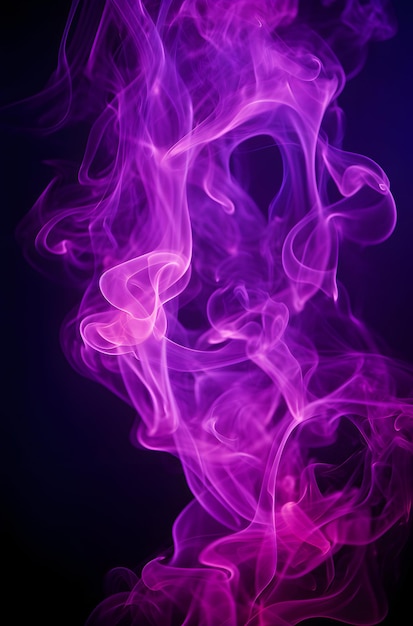 Фото абстрактный густой фиолетовый развевающийся дым на день Хэллоуина генеративный ИИ