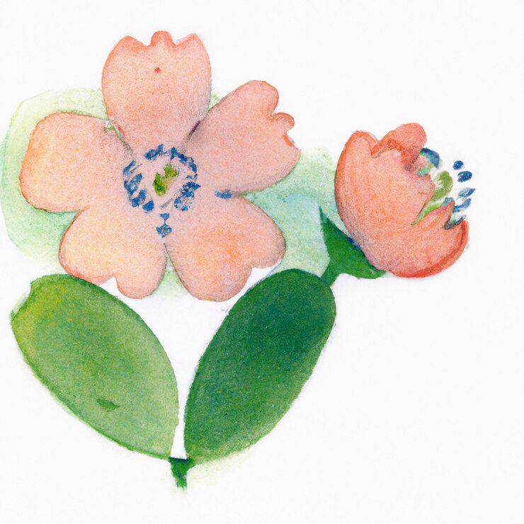 Photo 写真の抽象的な花の水彩画