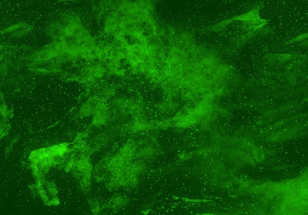 写真抽象 緑色の星雲の背景
