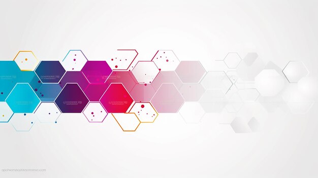 Photo photo of abstract hexagonal colorful background design