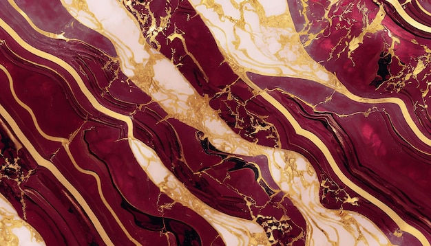 Photo abstract marble burgundy and gold background