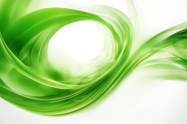 Фото абстрактный природный фон с гладкими зелеными и белыми линиями