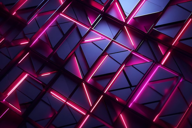 Photo of Abstract neon patterns on a dark background