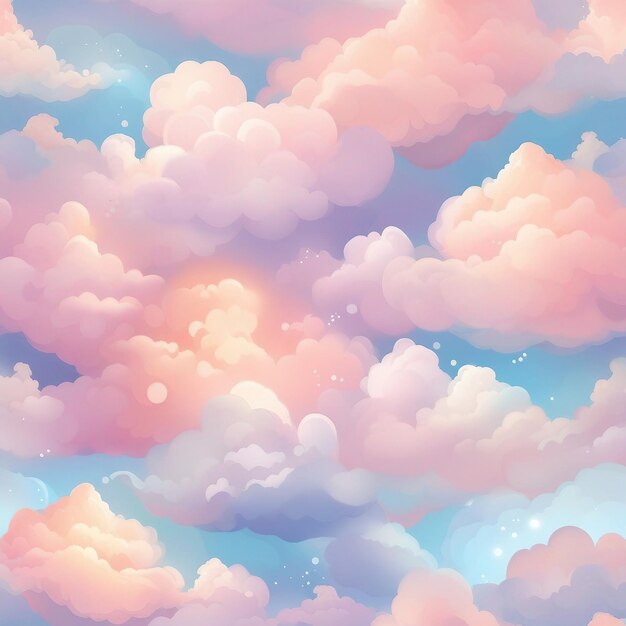 photo abstract sky background with sugar cotton pink clouds