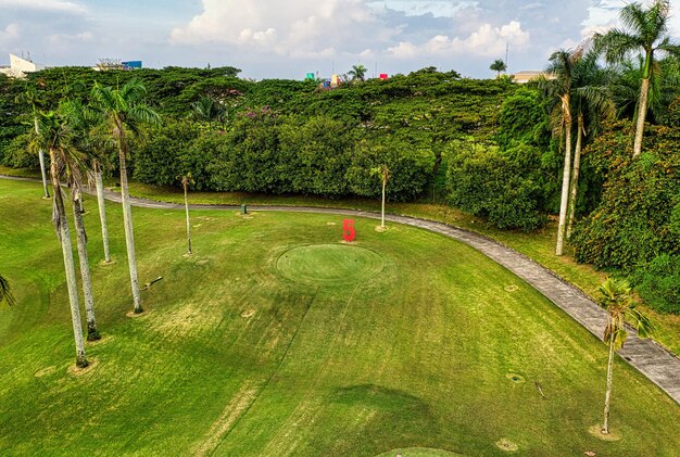 Foto foto del drone aereo del paese foto