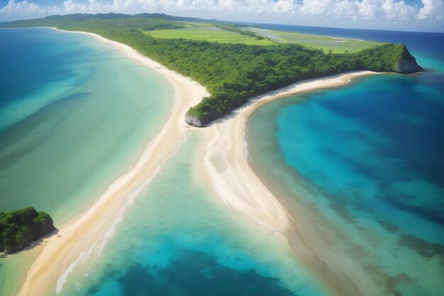 photo aerial view of beautiful tropical beach