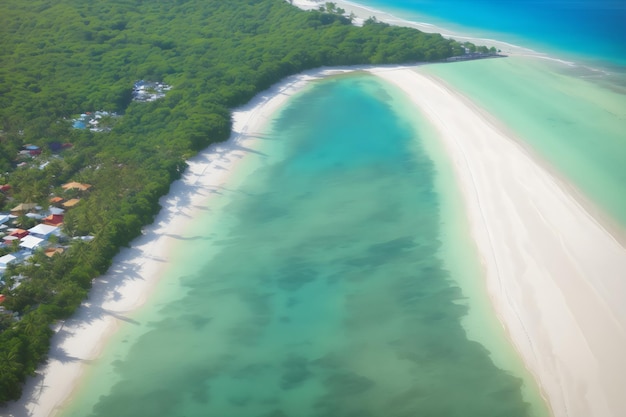 photo aerial view of beautiful tropical beach