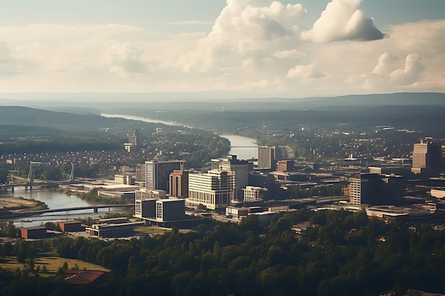 Photo of Aerial view of a bustling city