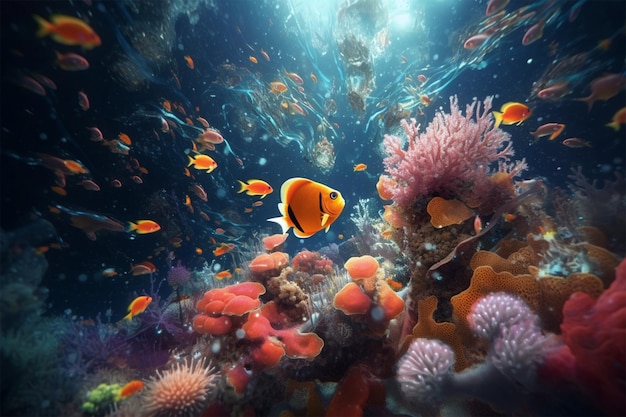 photo ai generative underwater world