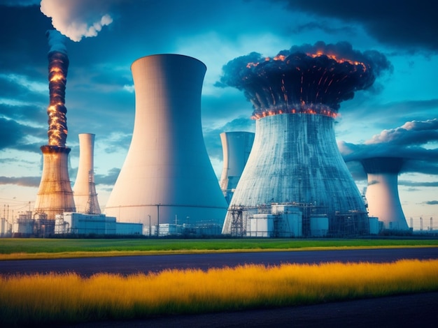 photo ai nuclear energy background future innovation of disruptive technology