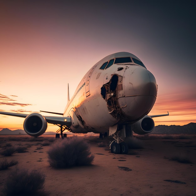 photo of airplane at sunset beautiful photography