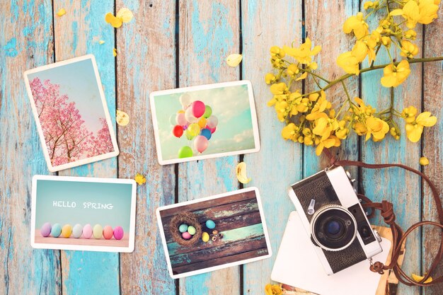 Photo photo album in remembrance and nostalgia of happy easter day