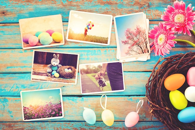 Photo album in remembrance and nostalgia of Happy easter day