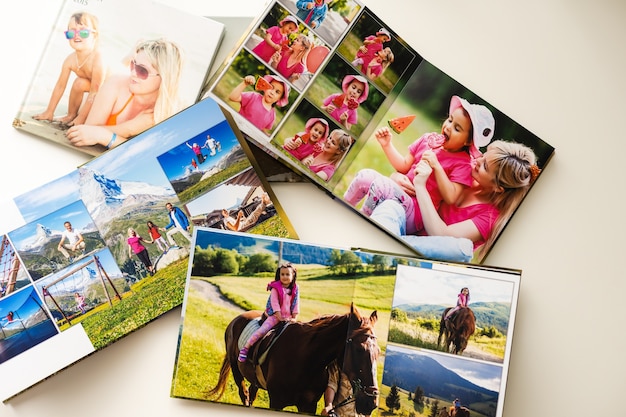 Photo photo album with photos of travel