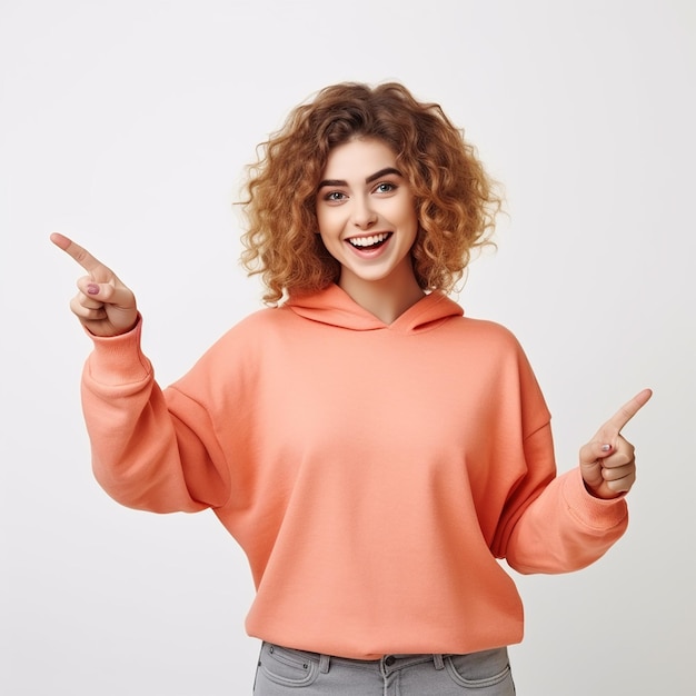 Photo of amazed stunned excited young surprised woman