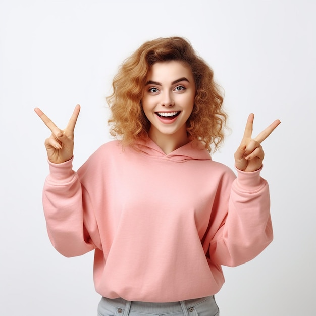 Photo of amazed stunned excited young surprised woman