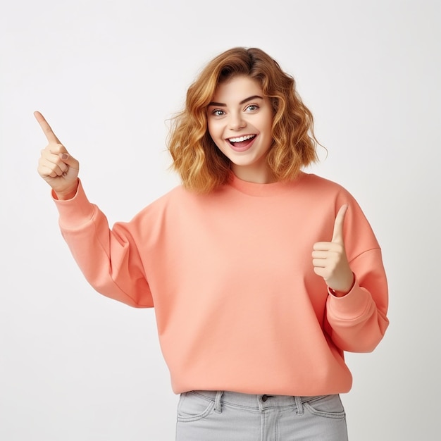 Photo of amazed stunned excited young surprised woman