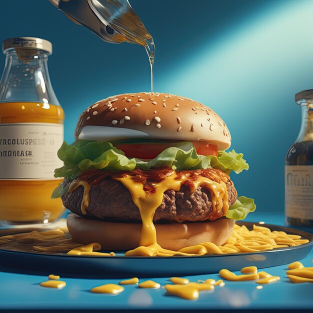 Foto foto un incredibile delizioso cheeseburger