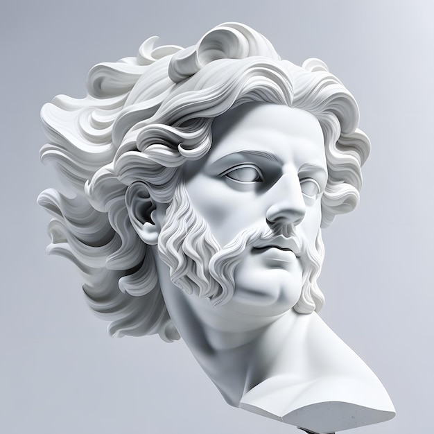 古代ギリシャの男性の頭の彫刻の写真